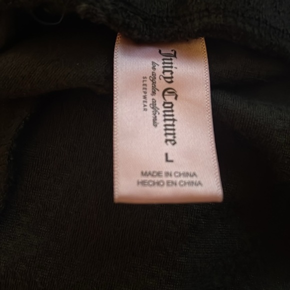Juicy Couture BLACK rhinstone velvet PJ SHORT SET SIZE large - Picture 5 of 7
